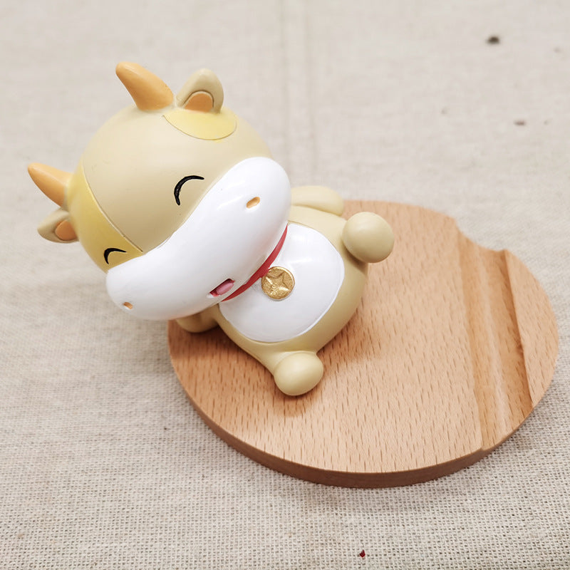 Creative  Mobile Phone Toma Back With Coin Beech Wood Lazy Phone Holder Custom Lettering Shopifynow