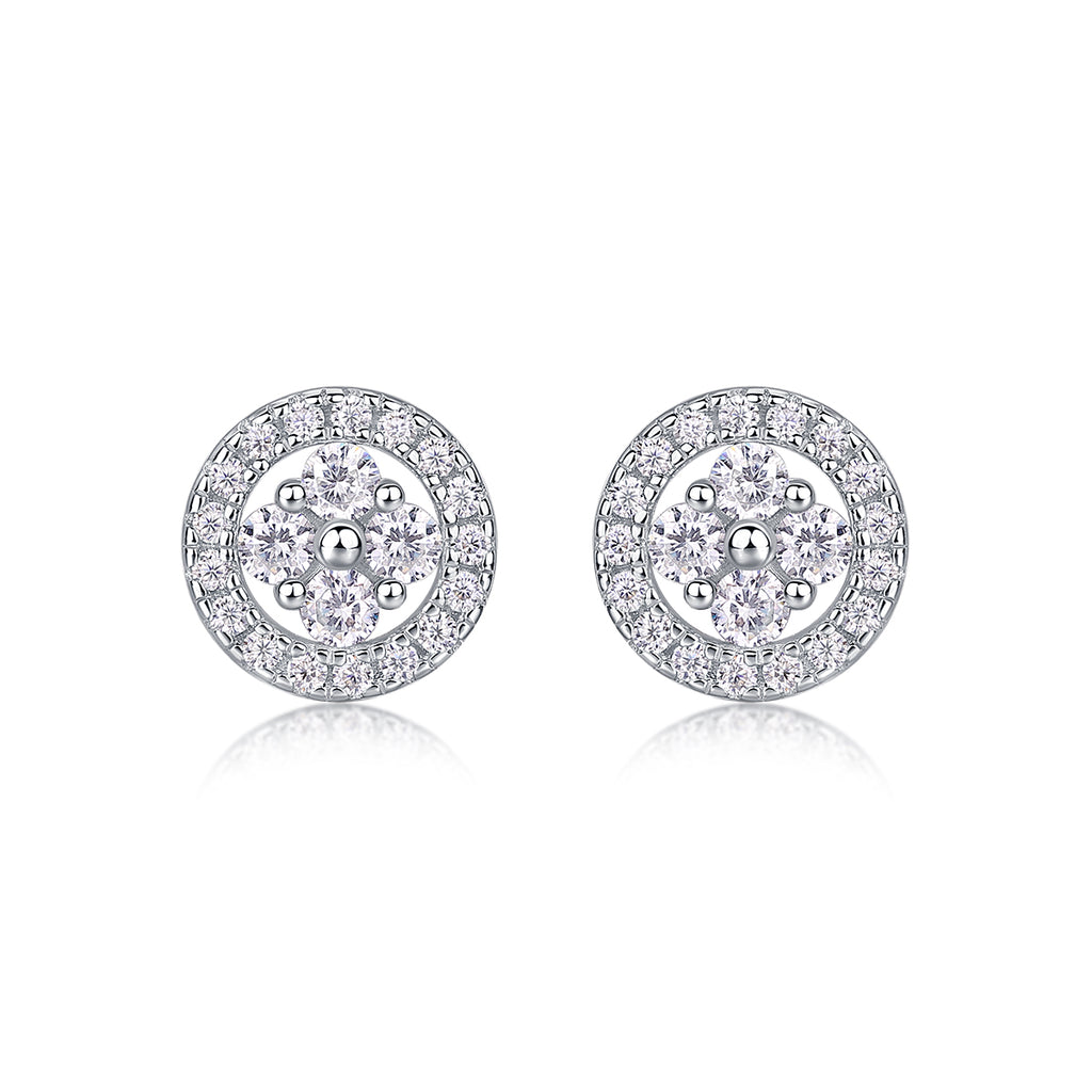 Silver Osmanthus - Fashionable And Luxurious Diamond Jewelry Earrings Set With Moissanite S925 Sterling Silver And Platinum-plated Stud Earrings Shopifynow