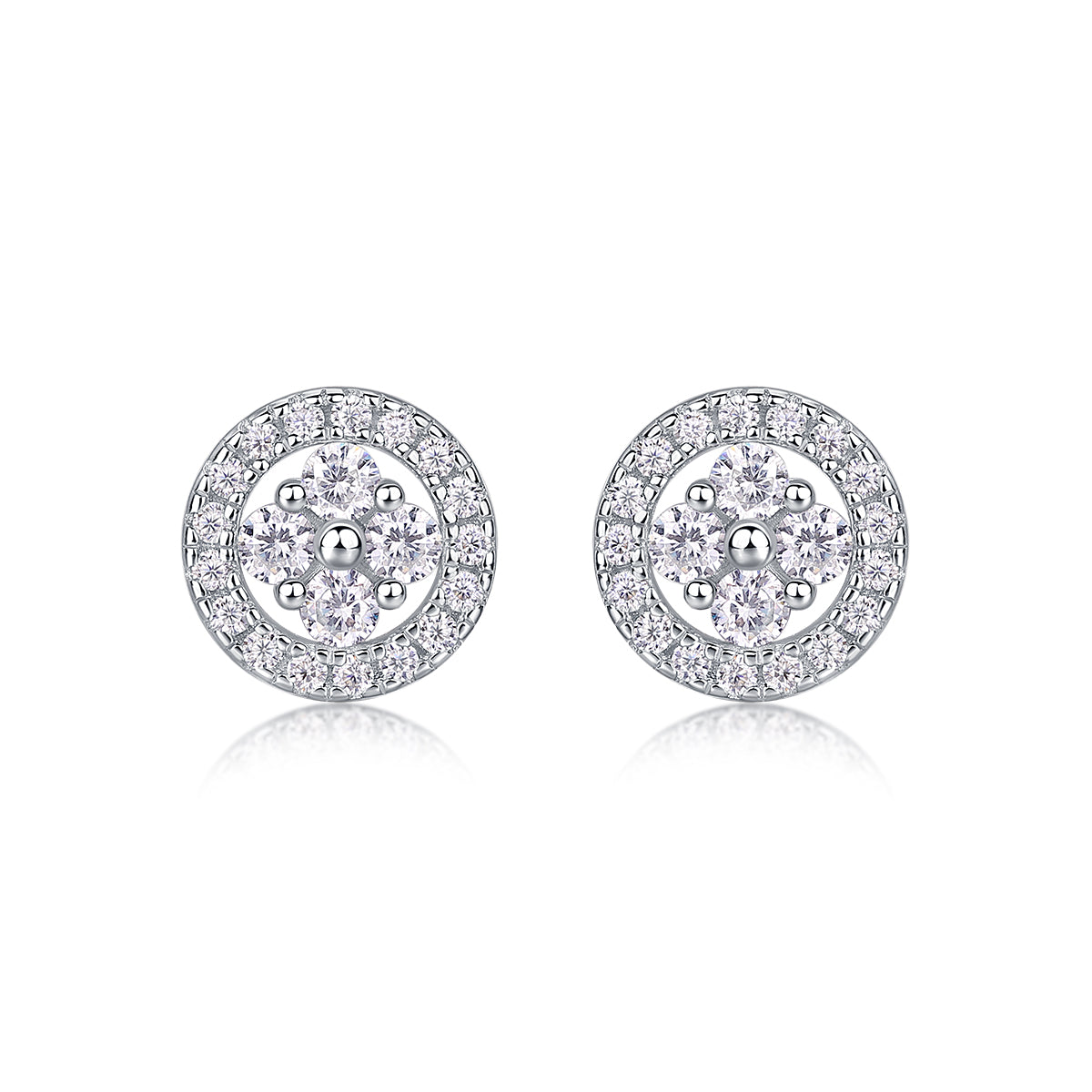 Silver Osmanthus - Fashionable And Luxurious Diamond Jewelry Earrings Set With Moissanite S925 Sterling Silver And Platinum-plated Stud Earrings Shopifynow