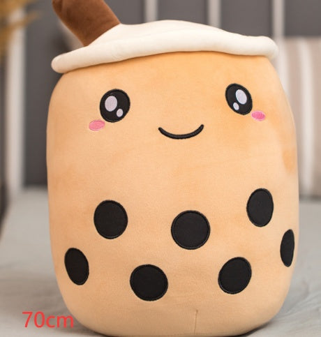 Cute Fruit Drink Plush Stuffed Soft Strawberry Milk Tea Plush Boba Tea Cup Toy Bubble Tea Pillow Cushion Kids Gift CJ
