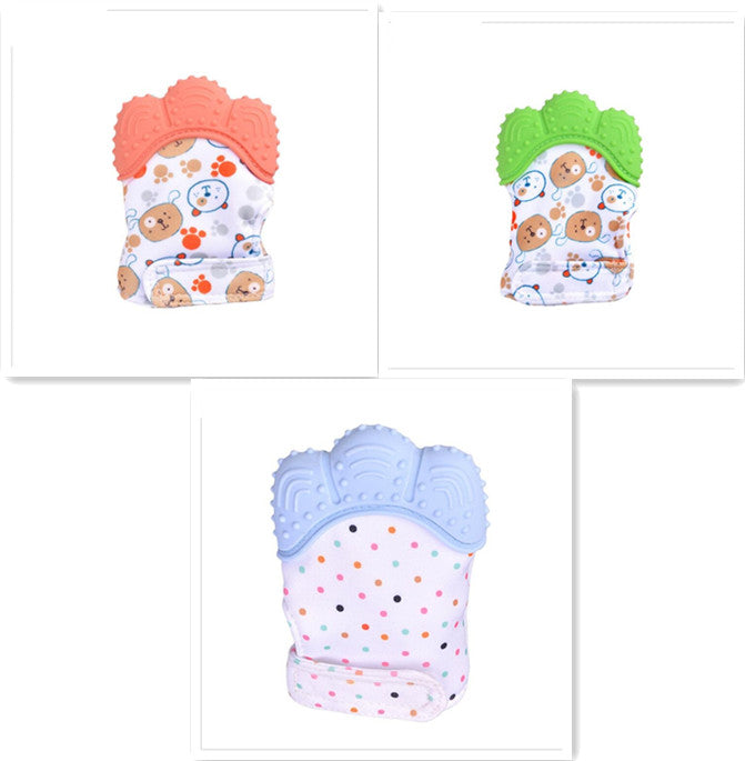 Baby teether baby anti-bite silicone molar gloves children's sound toys CJ