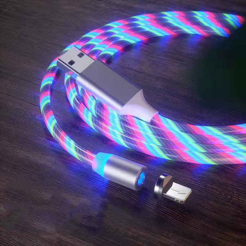 Magnetic Charging Cable Streamer Fast Charging Cable Lighting Micro USB Cable LED Magnet Charger Type-C Cable Shopifynow