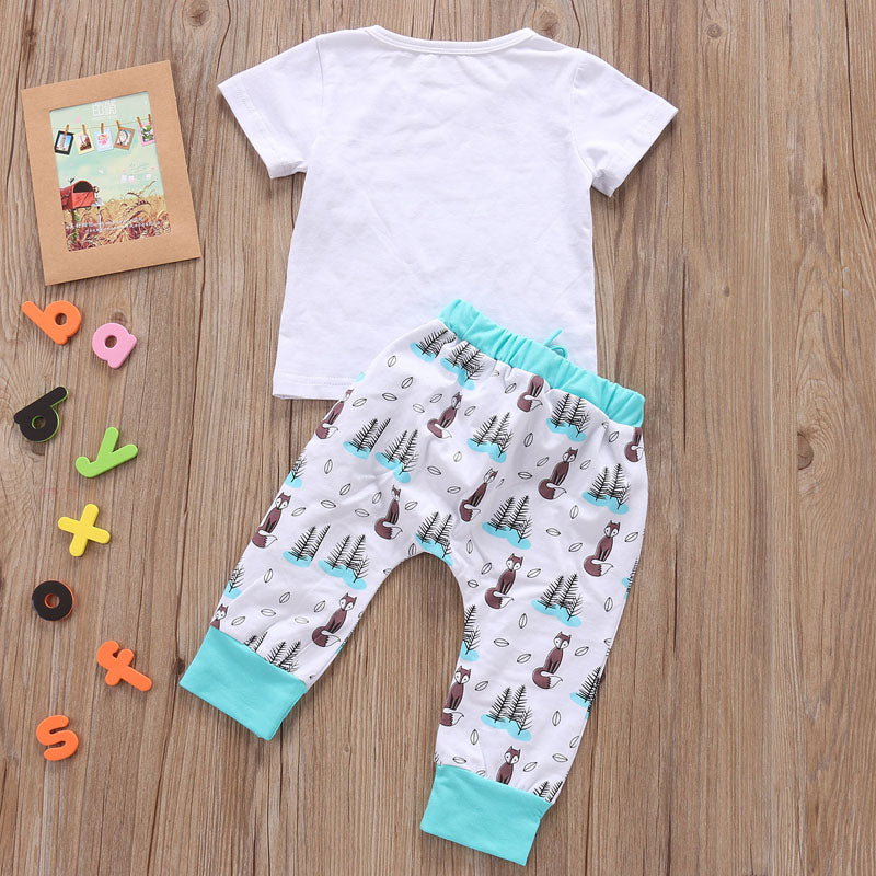 Newborn Baby Clothes Set T-shirt Tops Pants Little Boys and Girls Outfits CJ
