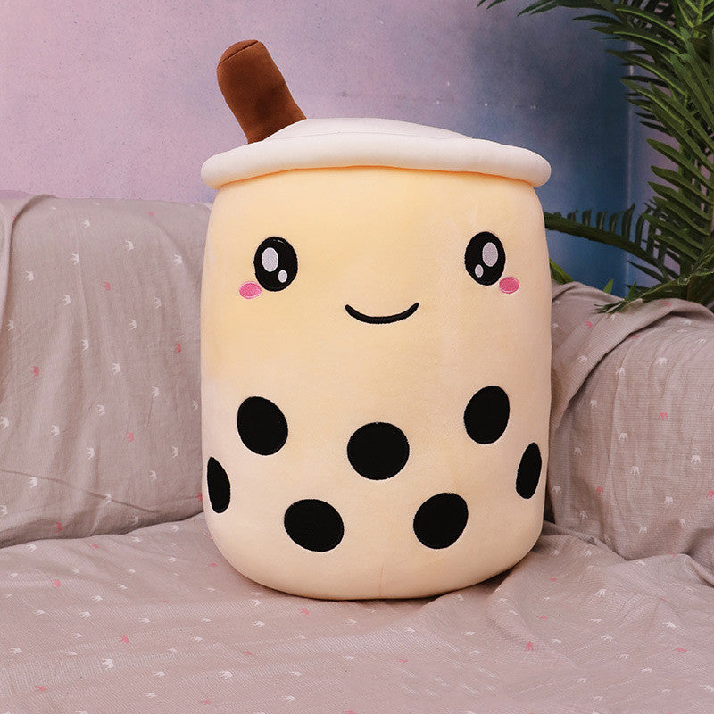 Cute Fruit Drink Plush Stuffed Soft Strawberry Milk Tea Plush Boba Tea Cup Toy Bubble Tea Pillow Cushion Kids Gift CJ