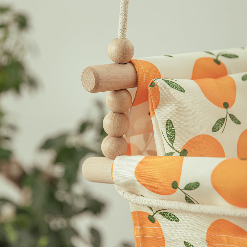 Cotton Canvas Baby Swing Chair Hanging Swing Indoor Outdoor Safety Baby Children's Toy Wooden Seat With Cushion Baby Room Decor CJ