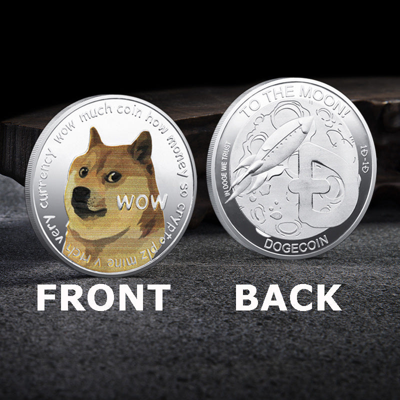 WOW Dogecoin To The Moon In Doge We Trust Gold Plated Commemorative Coins Cute Dog Pattern Printed Cllection Gifts Shopifynow