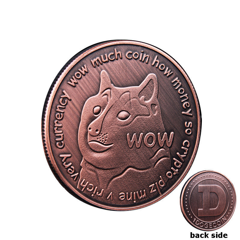 WOW Dogecoin To The Moon In Doge We Trust Gold Plated Commemorative Coins Cute Dog Pattern Printed Cllection Gifts Shopifynow