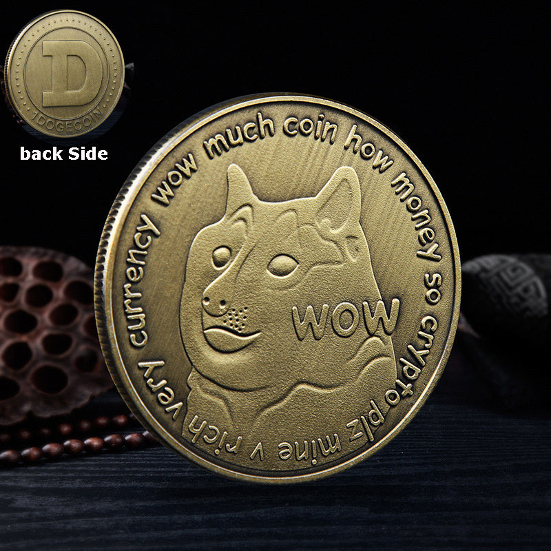 WOW Dogecoin To The Moon In Doge We Trust Gold Plated Commemorative Coins Cute Dog Pattern Printed Cllection Gifts Shopifynow
