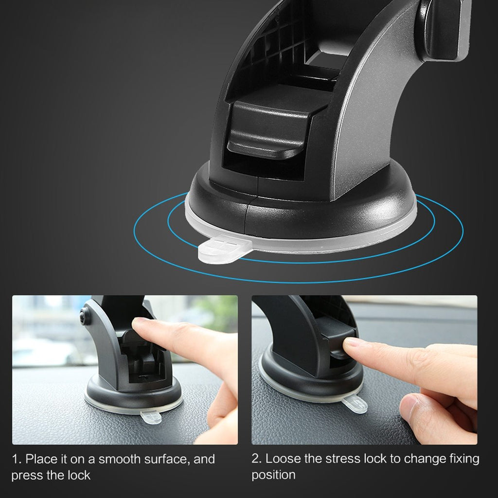 Car Phone Holder Long Rod Telescopic Car Dashboard Suction Cup Type Shopifynow