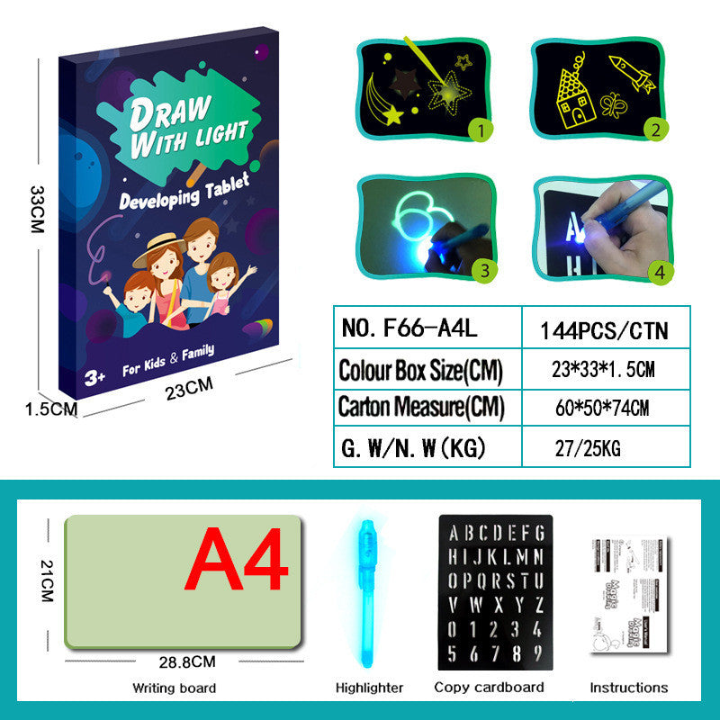 Educational Toy Drawing Pad 3D Magic 8 Light Effects Puzzle Board Sketchpad Shopifynow