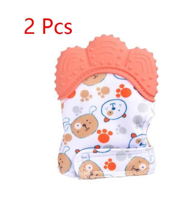 Baby teether baby anti-bite silicone molar gloves children's sound toys CJ