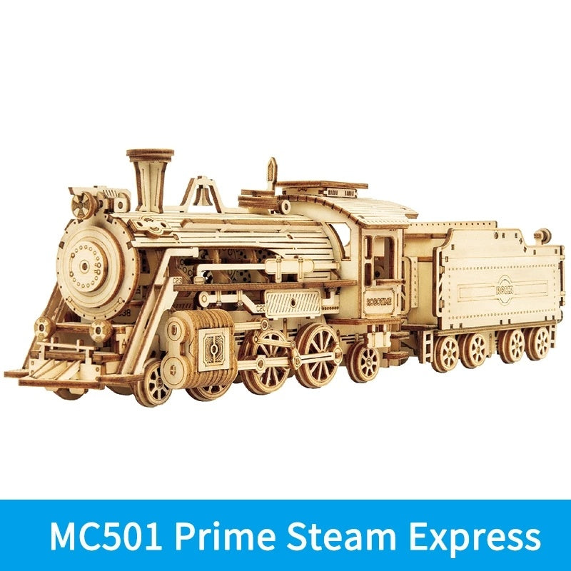 Robotime ROKR Train Model 3D Wooden Puzzle Toy Assembly Locomotive Model Building Kits for Children Kids Birthday Christmas Gift Shopifynow