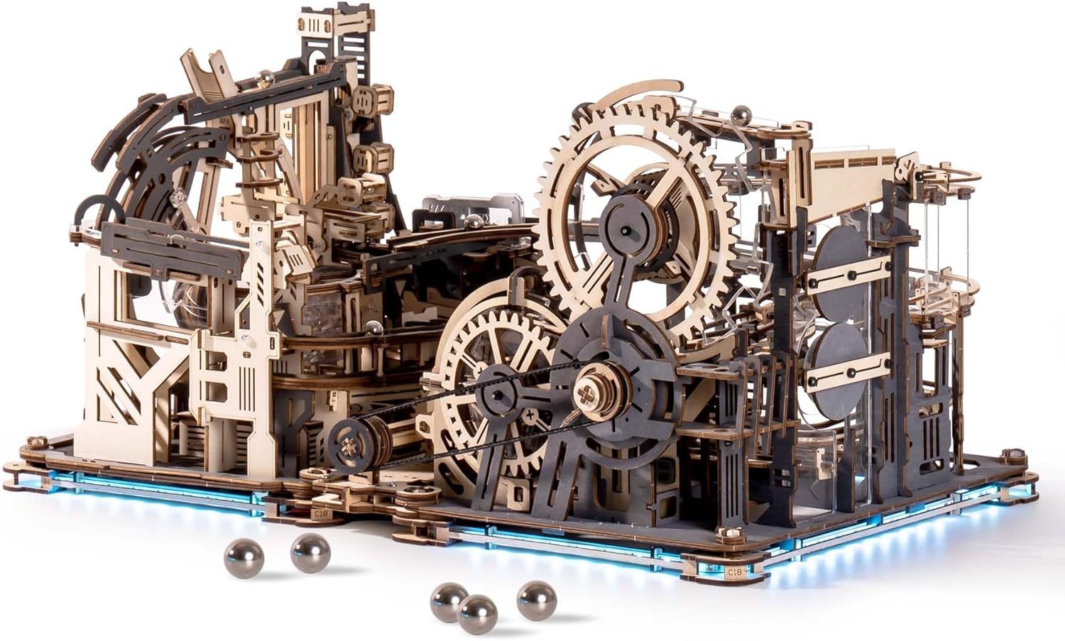 ROBOTIME Marble Run Link Pack For Marble Night City LGA01 & Marble Spaceport LGC01, 3D Wooden Puzzles Adults Model Kits To Build Gifts For Boys LG01 Shopifynow