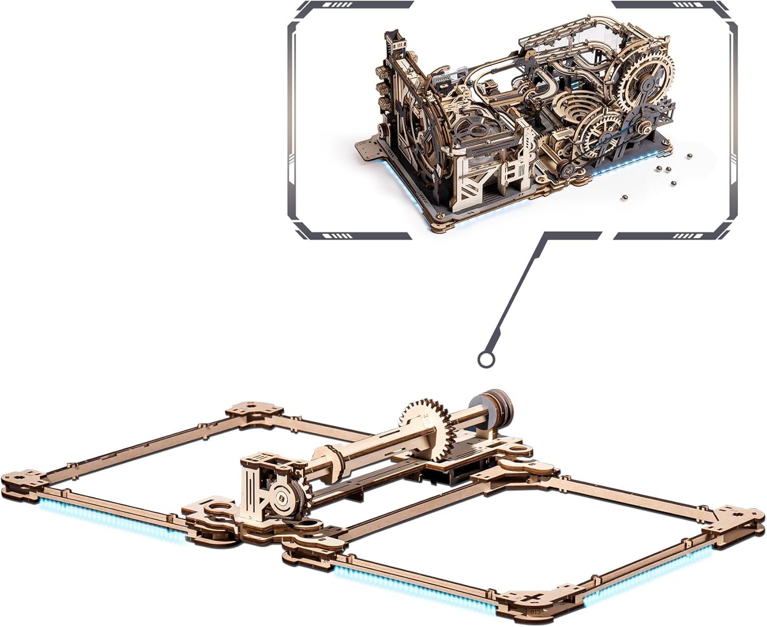 ROBOTIME Marble Run Link Pack For Marble Night City LGA01 & Marble Spaceport LGC01, 3D Wooden Puzzles Adults Model Kits To Build Gifts For Boys LG01 Shopifynow