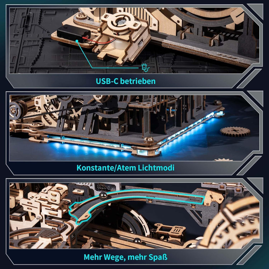 ROBOTIME Marble Run Link Pack For Marble Night City LGA01 & Marble Spaceport LGC01, 3D Wooden Puzzles Adults Model Kits To Build Gifts For Boys LG01 Shopifynow