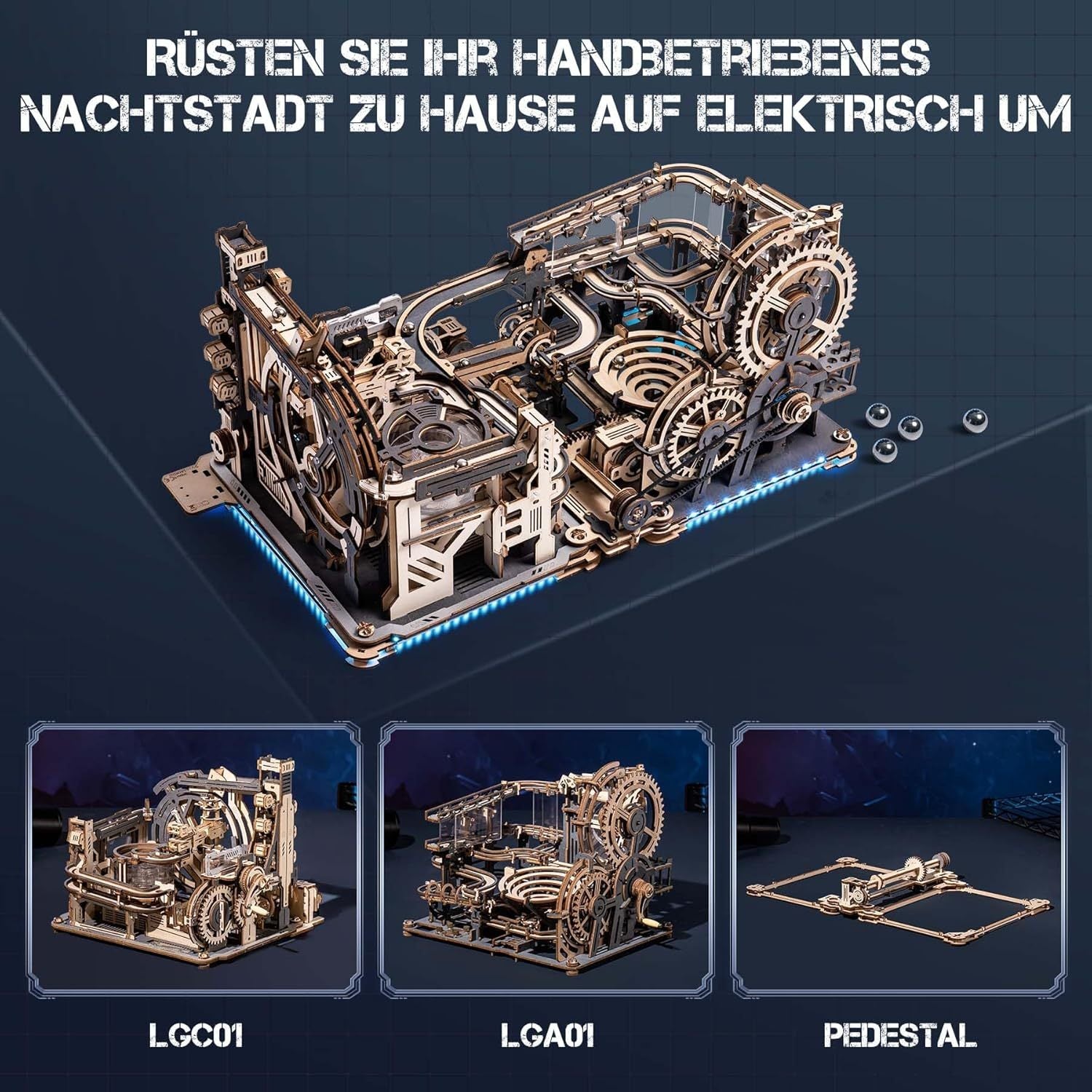 ROBOTIME Marble Run Link Pack For Marble Night City LGA01 & Marble Spaceport LGC01, 3D Wooden Puzzles Adults Model Kits To Build Gifts For Boys LG01 Shopifynow