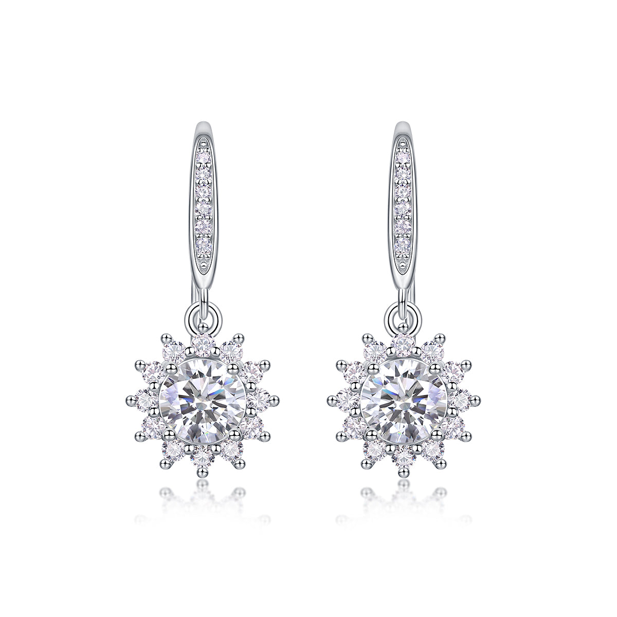 Qingcheng - A Fashionable And Luxurious Diamond Jewelry Accessory Set With Half-carat Moissan Diamond S925 Sterling Silver And Platinum-plated Stud Earrings Shopifynow