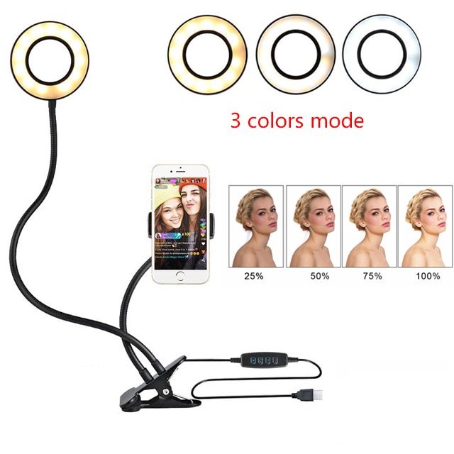 LED Selfie Ring Light for Live Adjustable Makeup Light-8cm Stand Shopifynow