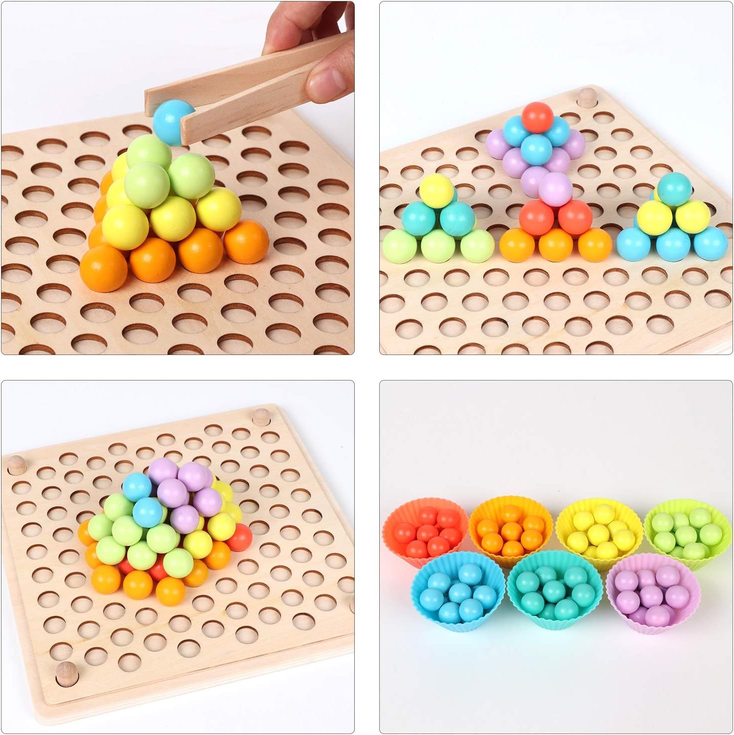 Wooden Peg Board Beads Game, Learning Montessori Toys,Color Sorting Stacking Matching Toys For Toddlers, Counting Toy For Kids, Educational Games For Fine Motor Math, Gift For Girls And Boys Shopifynow