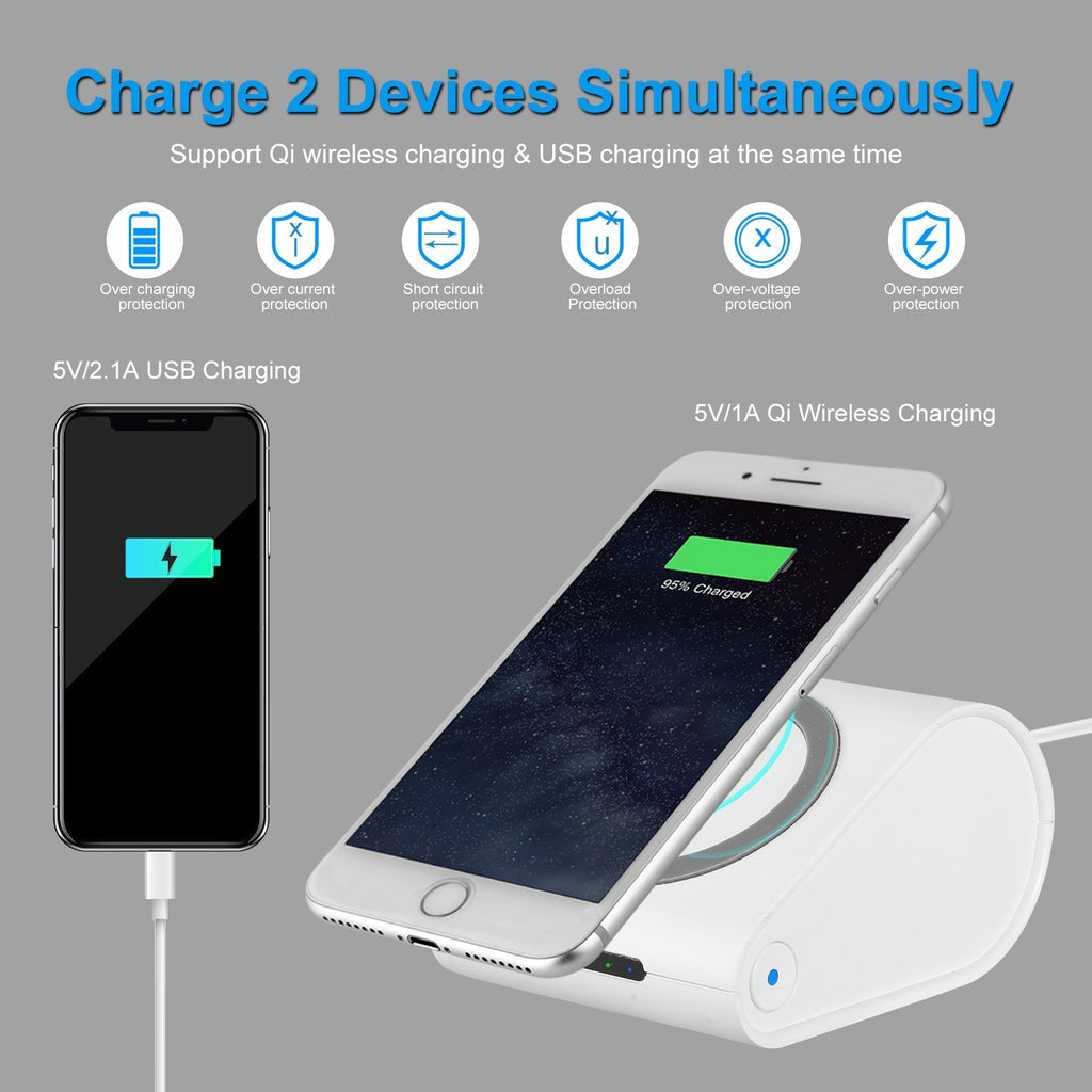 1Pc 10400mAh Qi Wireless Charging Power Bank  For IOS Phone XS MAX XR Galaxy S10 S9 Note 9 Shopifynow