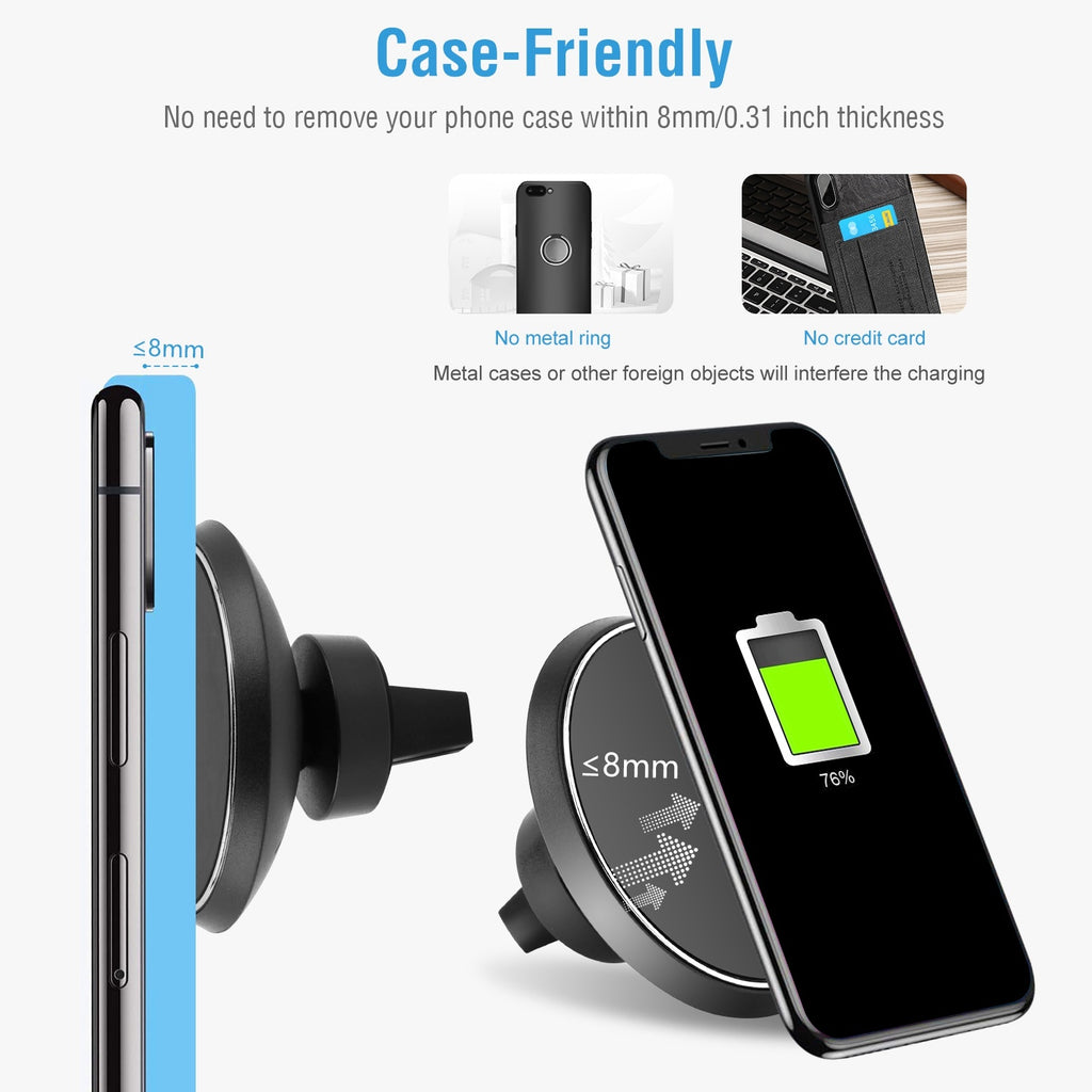 1Pc Magnetic  Qi Wireless Car Charger Car Phone Charger For IOS Phone XS MAX XR Galaxy S10 S9 Tablet GPS Device