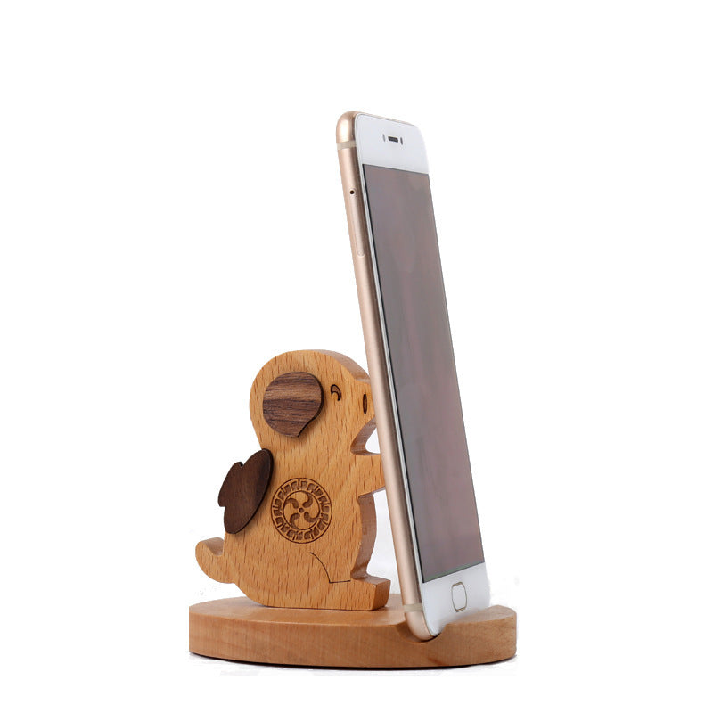 Creative  Mobile Phone Toma Back With Coin Beech Wood Lazy Phone Holder Custom Lettering Shopifynow