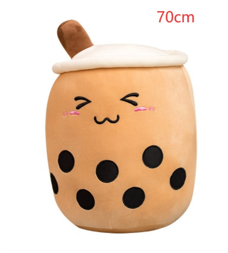 Cute Fruit Drink Plush Stuffed Soft Strawberry Milk Tea Plush Boba Tea Cup Toy Bubble Tea Pillow Cushion Kids Gift CJ