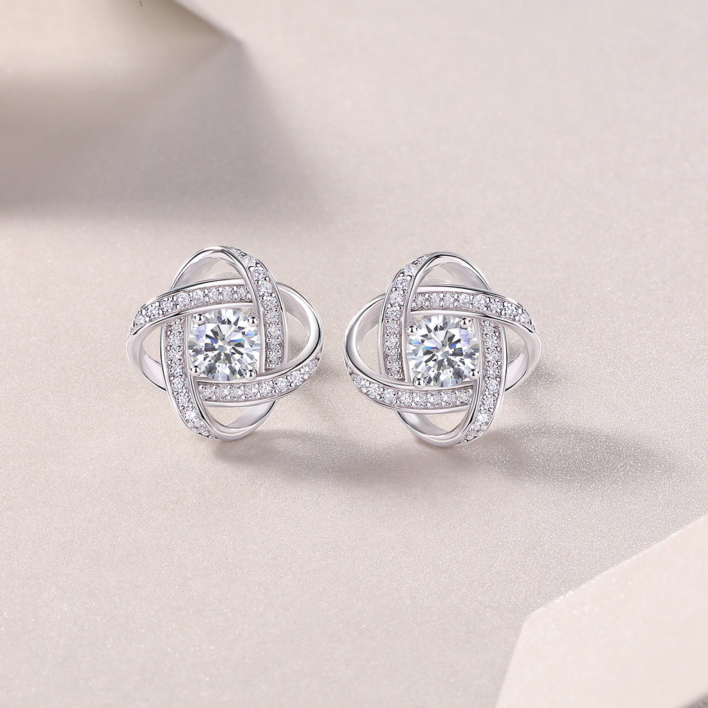 Hope Beam - A Fashionable And Luxurious Diamond Jewelry Piece Set With Half-carat Moissanite S925 Sterling Silver And Platinum-plated Stud Earrings Shopifynow