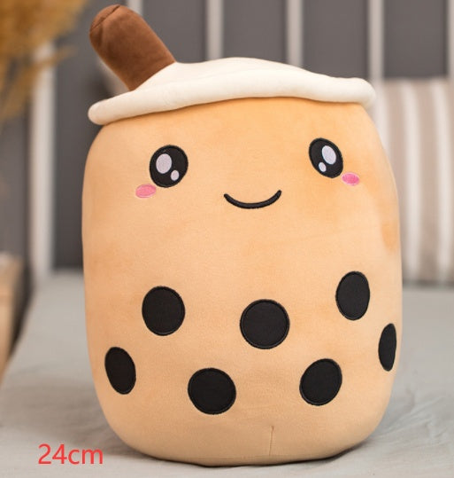 Cute Fruit Drink Plush Stuffed Soft Strawberry Milk Tea Plush Boba Tea Cup Toy Bubble Tea Pillow Cushion Kids Gift CJ