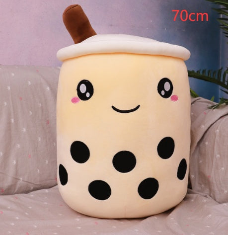 Cute Fruit Drink Plush Stuffed Soft Strawberry Milk Tea Plush Boba Tea Cup Toy Bubble Tea Pillow Cushion Kids Gift CJ