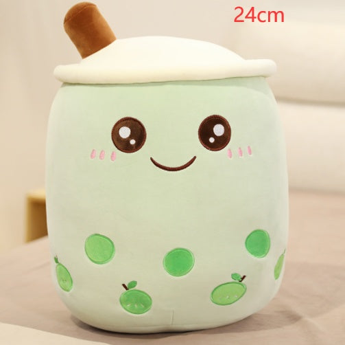 Cute Fruit Drink Plush Stuffed Soft Strawberry Milk Tea Plush Boba Tea Cup Toy Bubble Tea Pillow Cushion Kids Gift CJ