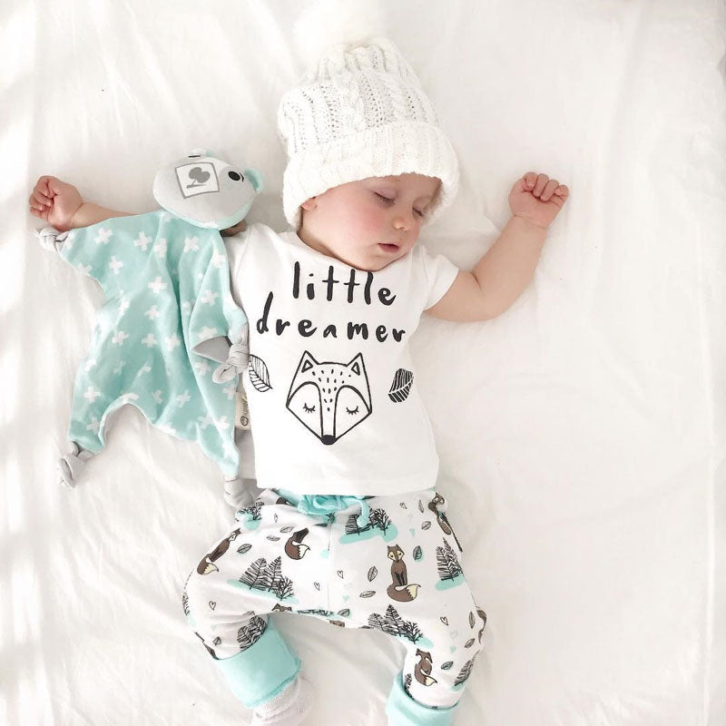 Newborn Baby Clothes Set T-shirt Tops Pants Little Boys and Girls Outfits CJ
