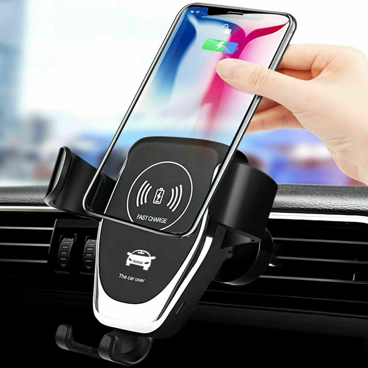 10W QI Wireless Fast Car Charger Mount Holder Stand Automatic Clamping Charging Shopifynow