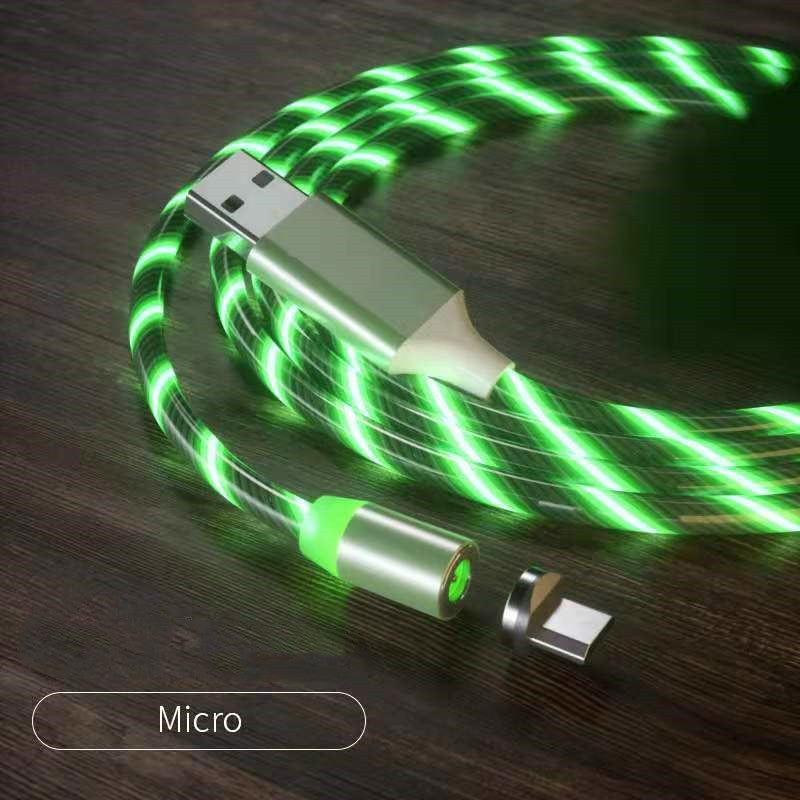 Magnetic Charging Cable Streamer Fast Charging Cable Lighting Micro USB Cable LED Magnet Charger Type-C Cable Shopifynow
