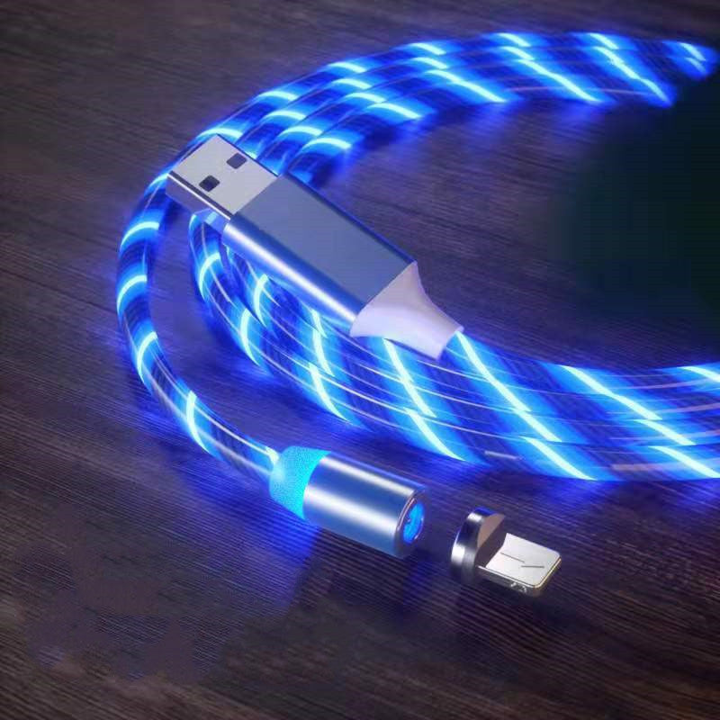 Magnetic Charging Cable Streamer Fast Charging Cable Lighting Micro USB Cable LED Magnet Charger Type-C Cable Shopifynow
