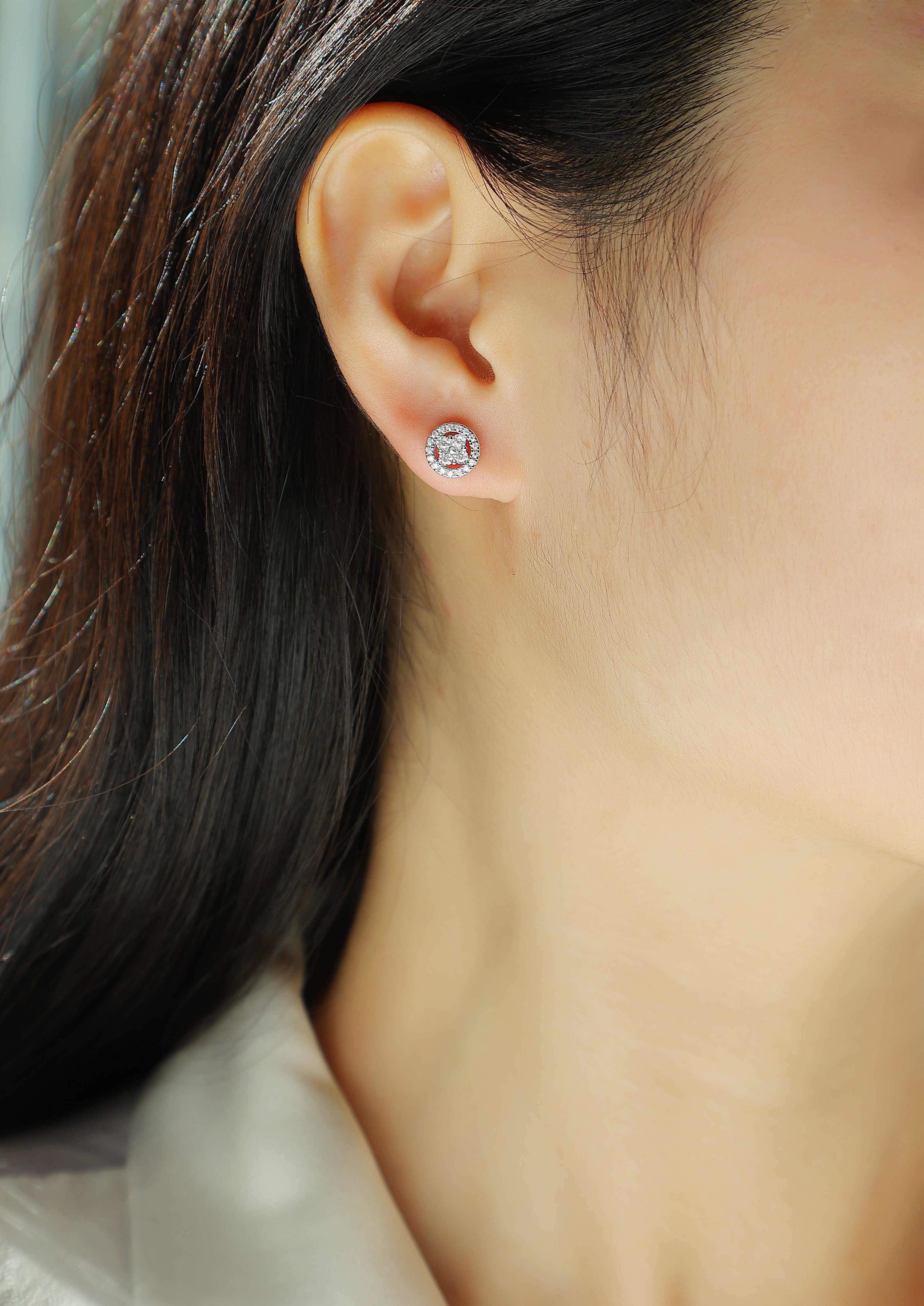 Silver Osmanthus - Fashionable And Luxurious Diamond Jewelry Earrings Set With Moissanite S925 Sterling Silver And Platinum-plated Stud Earrings Shopifynow