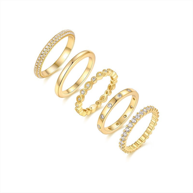 Gold Ring - A Fashionable Men's And Women's Ring And Jewelry Piece Set With Moissanite S925 Sterling Silver And Gold-plated Diamonds Shopifynow