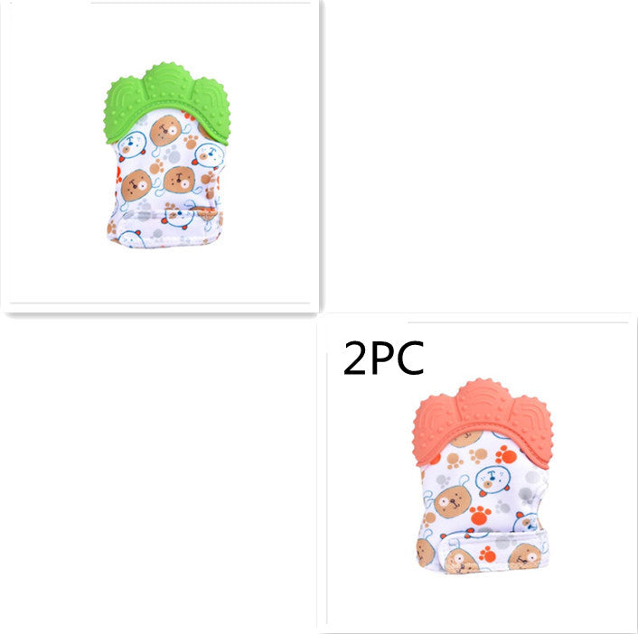 Baby teether baby anti-bite silicone molar gloves children's sound toys CJ