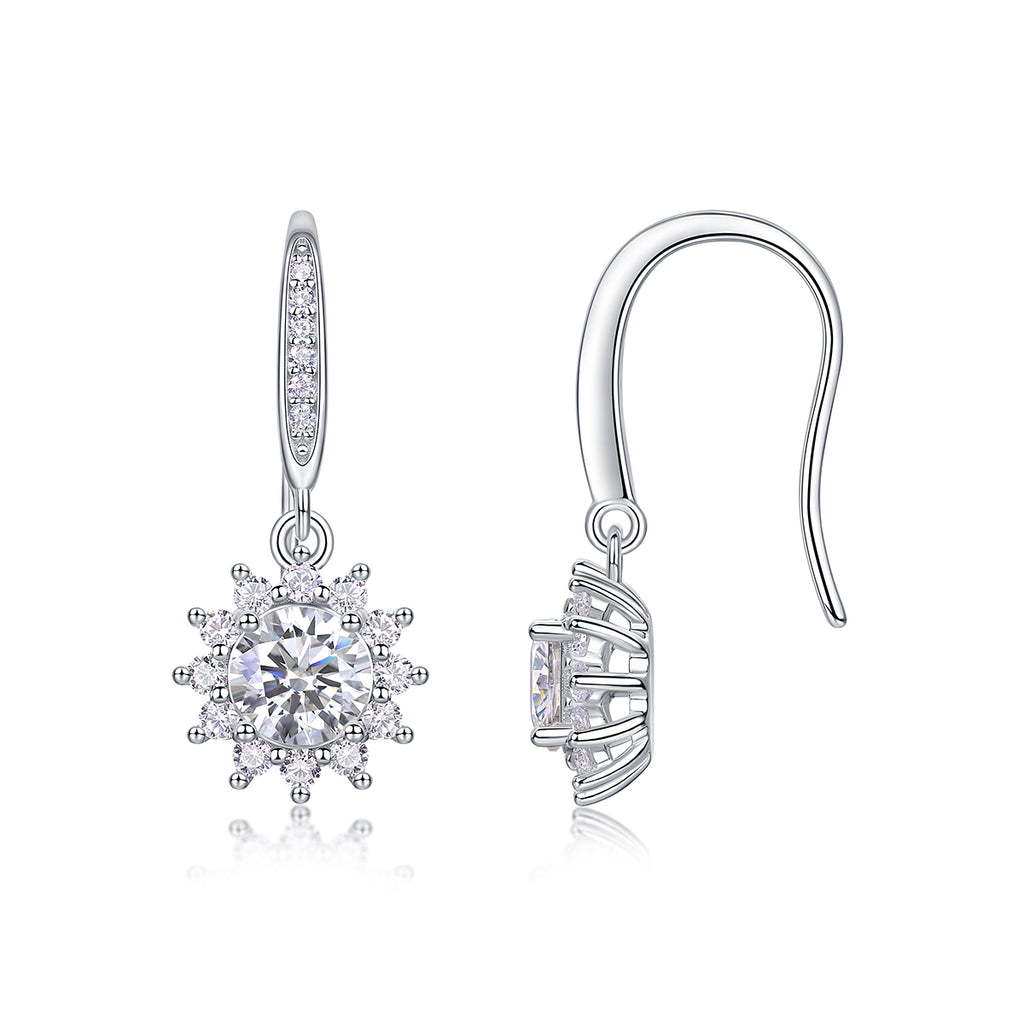 Qingcheng - A Fashionable And Luxurious Diamond Jewelry Accessory Set With Half-carat Moissan Diamond S925 Sterling Silver And Platinum-plated Stud Earrings Shopifynow