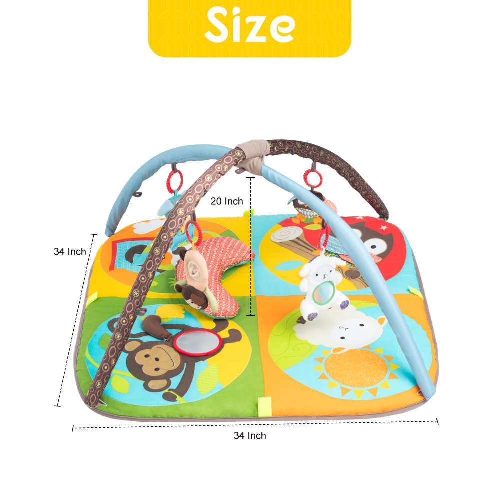 Keeygo Baby Play Mat Zoo Theme Sensory Infant Toys Keep Baby Occupied Toddler Activity Gym Develop Neck Strength Play Gym For Babies 0-6 Months Washable Baby Gyms  Playmats Shopifynow