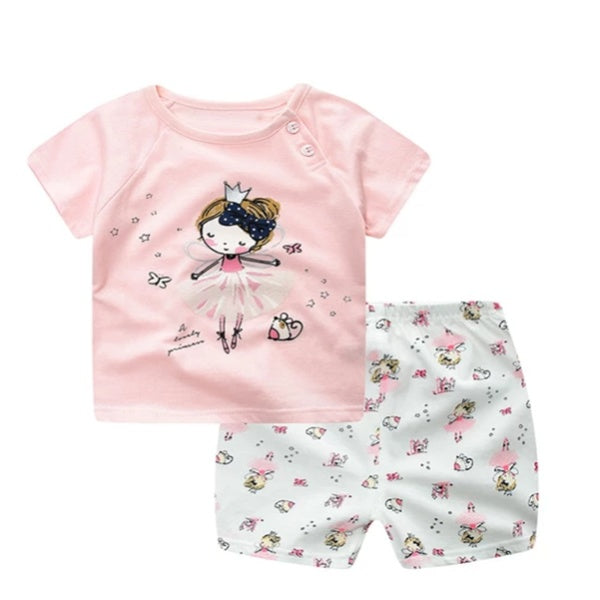 Cartoon Clothing Baby Boy Summer Clothes T-shirt Baby Girl Casual Clothing Sets CJ