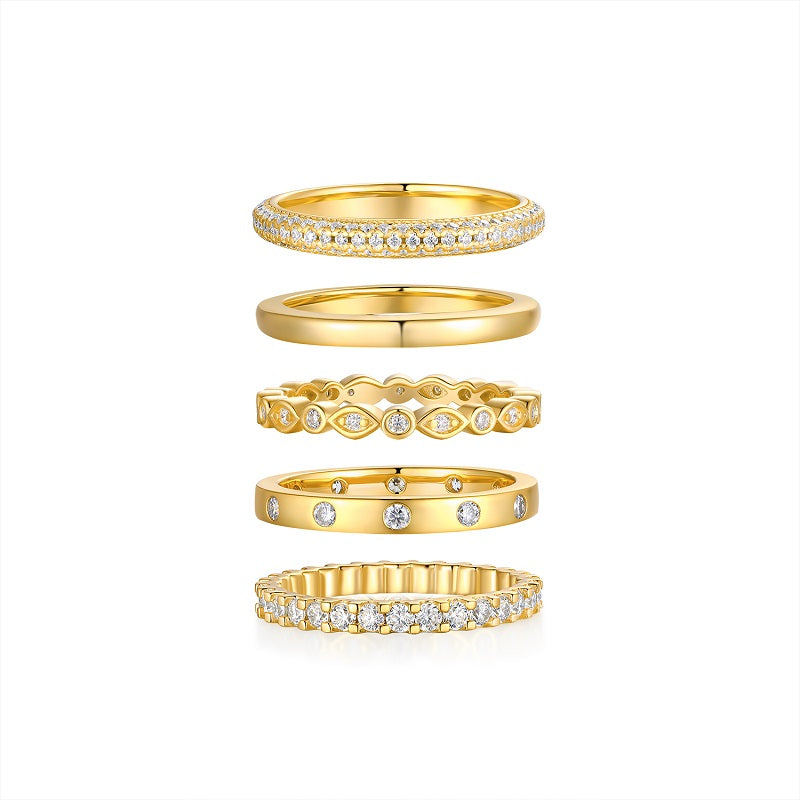 Gold Ring - A Fashionable Men's And Women's Ring And Jewelry Piece Set With Moissanite S925 Sterling Silver And Gold-plated Diamonds Shopifynow