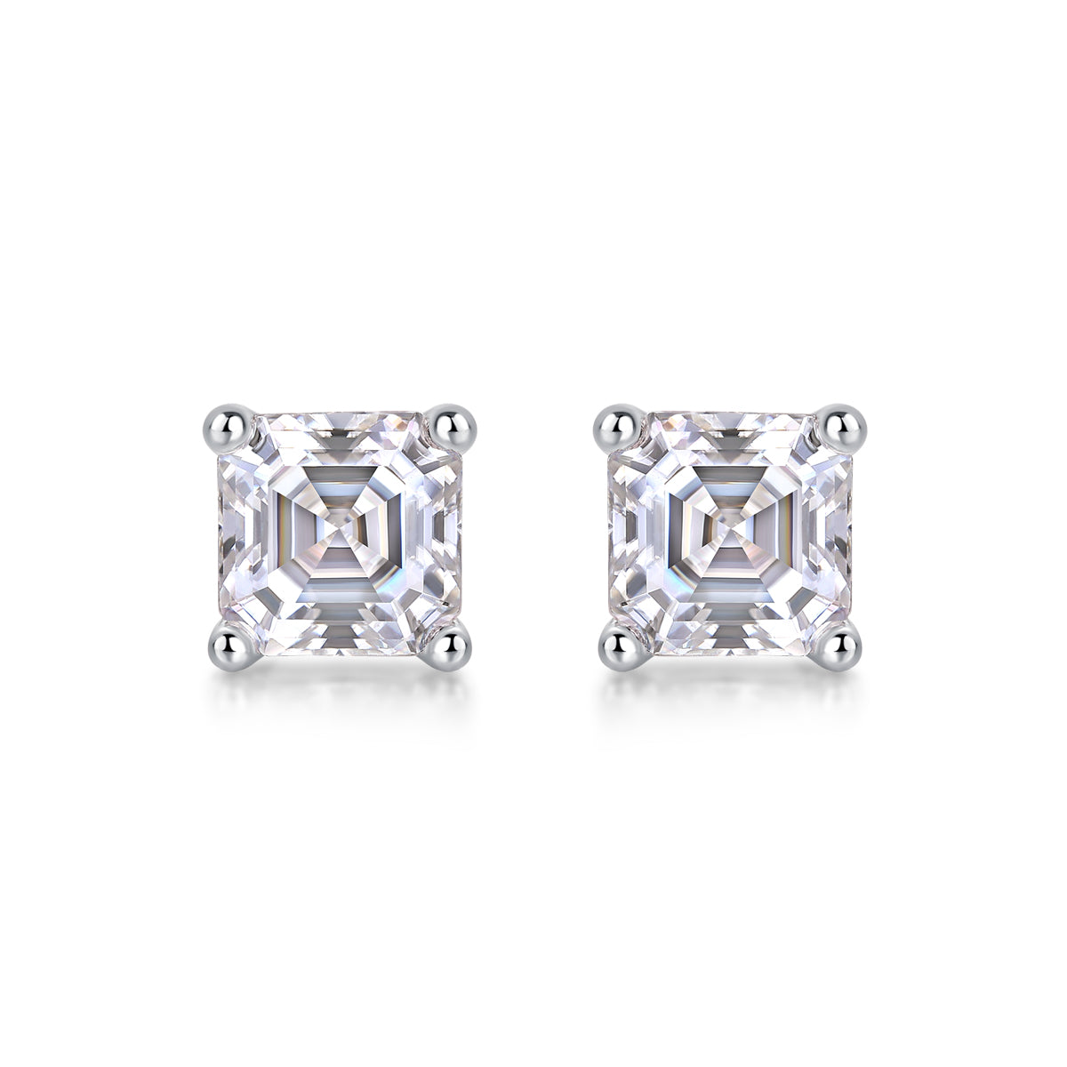 Unrestrained - A Fashionable And Luxurious Diamond Jewelry Piece Set With Square Moissanite S925 Sterling Silver And Platinum-plated Pendant Shopifynow