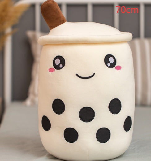 Cute Fruit Drink Plush Stuffed Soft Strawberry Milk Tea Plush Boba Tea Cup Toy Bubble Tea Pillow Cushion Kids Gift CJ