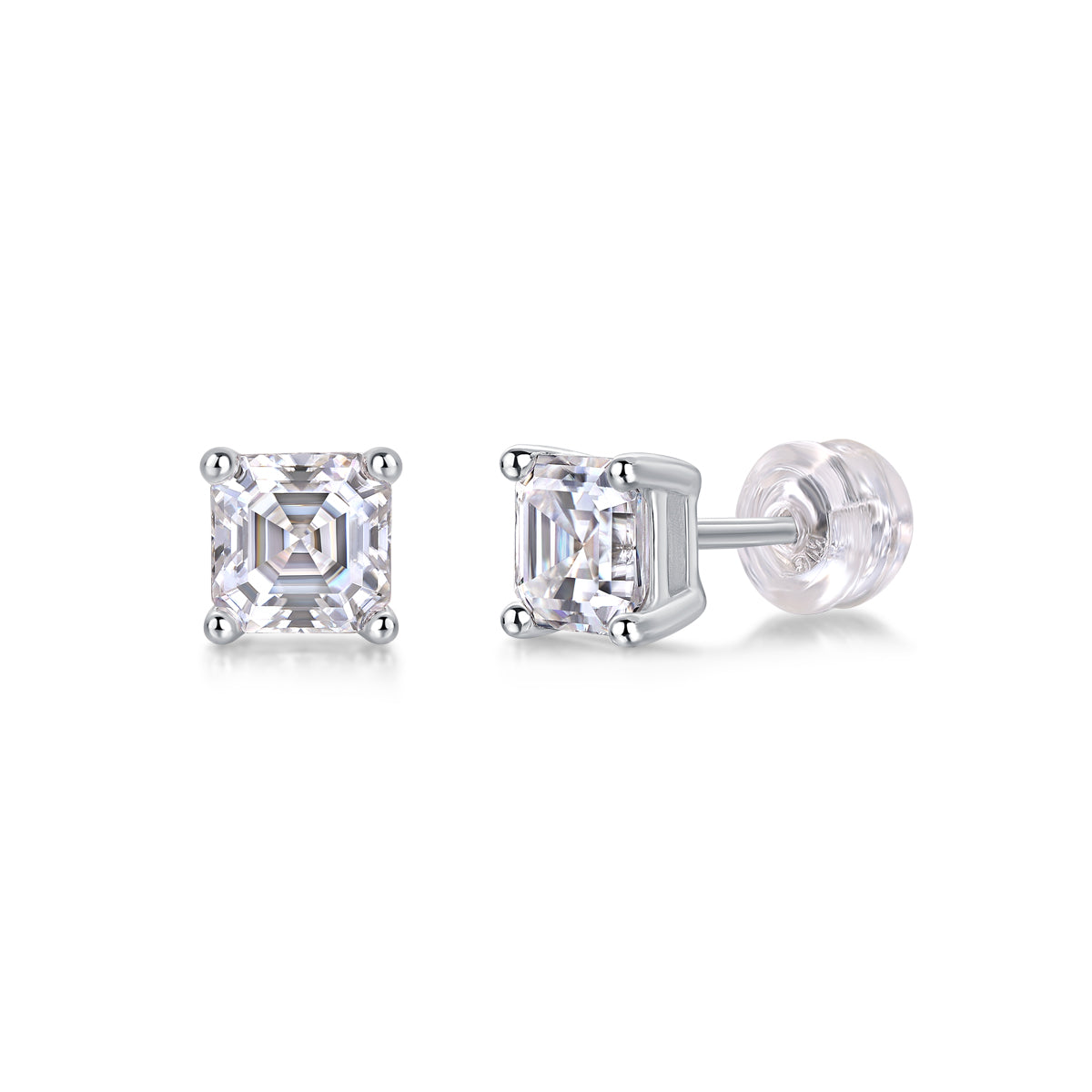 Unrestrained - A Fashionable And Luxurious Diamond Jewelry Piece Set With Square Moissanite S925 Sterling Silver And Platinum-plated Pendant Shopifynow