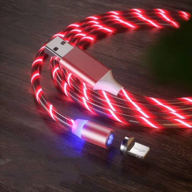 Magnetic Charging Cable Streamer Fast Charging Cable Lighting Micro USB Cable LED Magnet Charger Type-C Cable Shopifynow