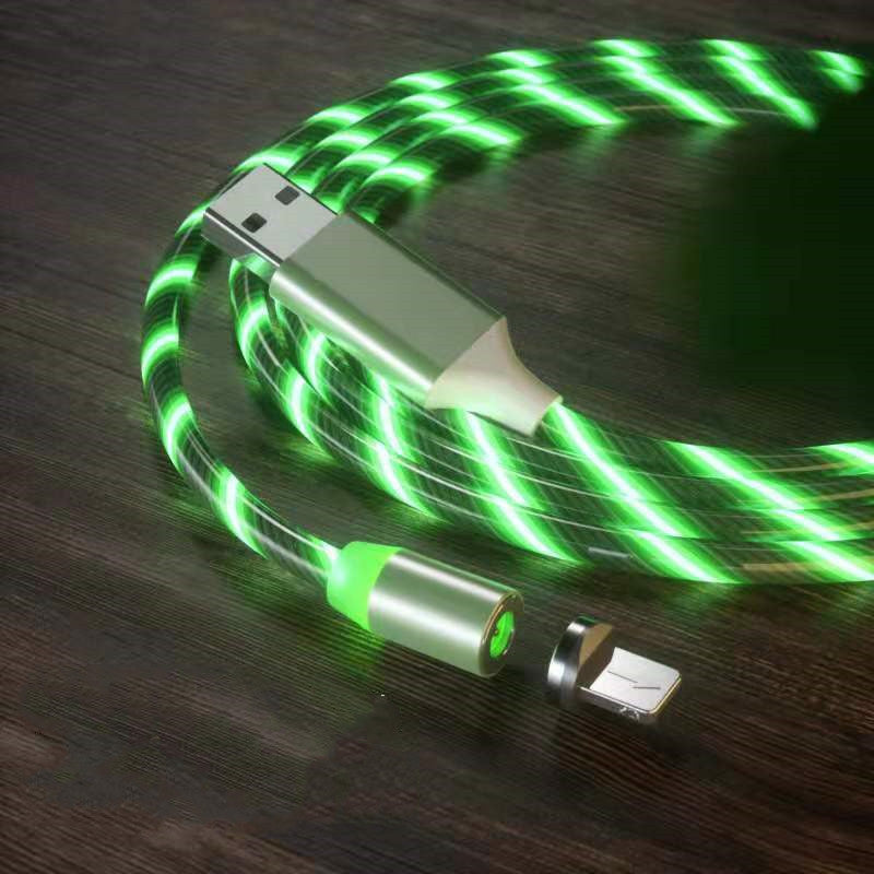 Magnetic Charging Cable Streamer Fast Charging Cable Lighting Micro USB Cable LED Magnet Charger Type-C Cable Shopifynow