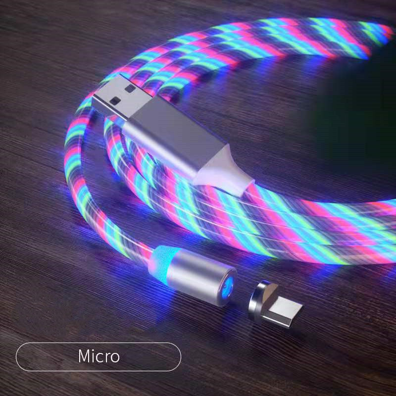 Magnetic Charging Cable Streamer Fast Charging Cable Lighting Micro USB Cable LED Magnet Charger Type-C Cable Shopifynow