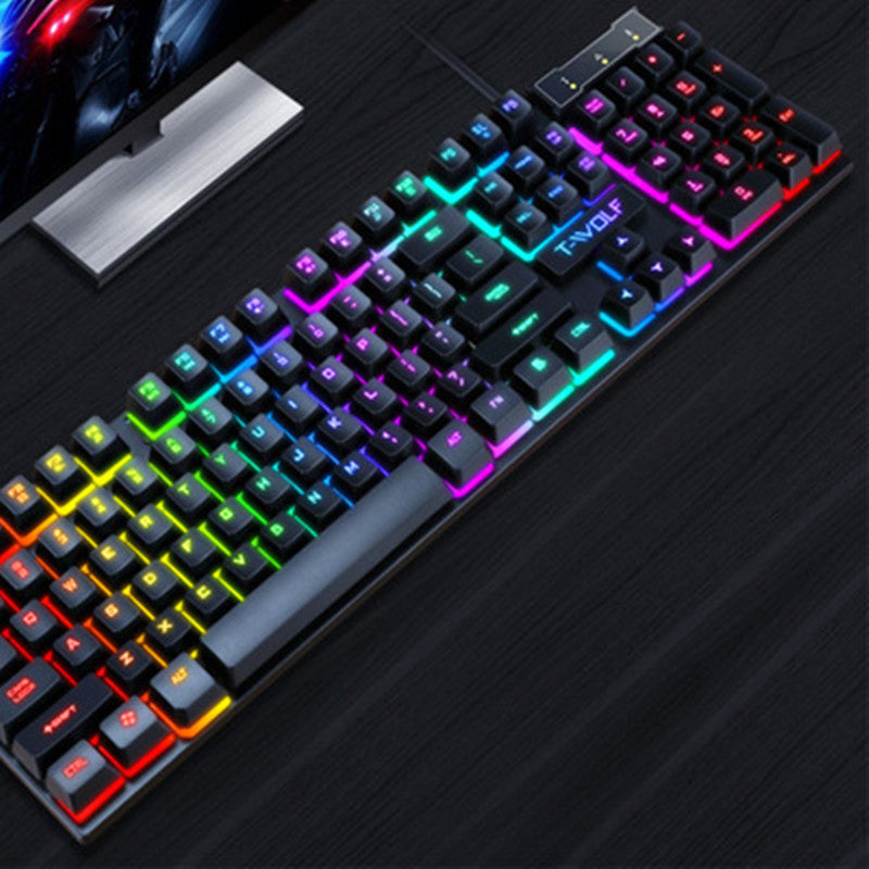 Gaming Usb Luminous Wired Keyboard Floating Manipulator New Shop Deals