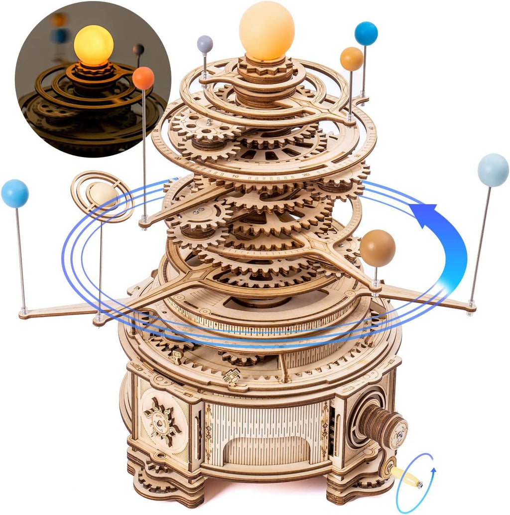 Robotime ROKR 316PCS Rotatable Mechanical Orrery 3D Wooden Puzzle Games Assemble Model Building Kits Toys Gift For Children Boys Shopifynow